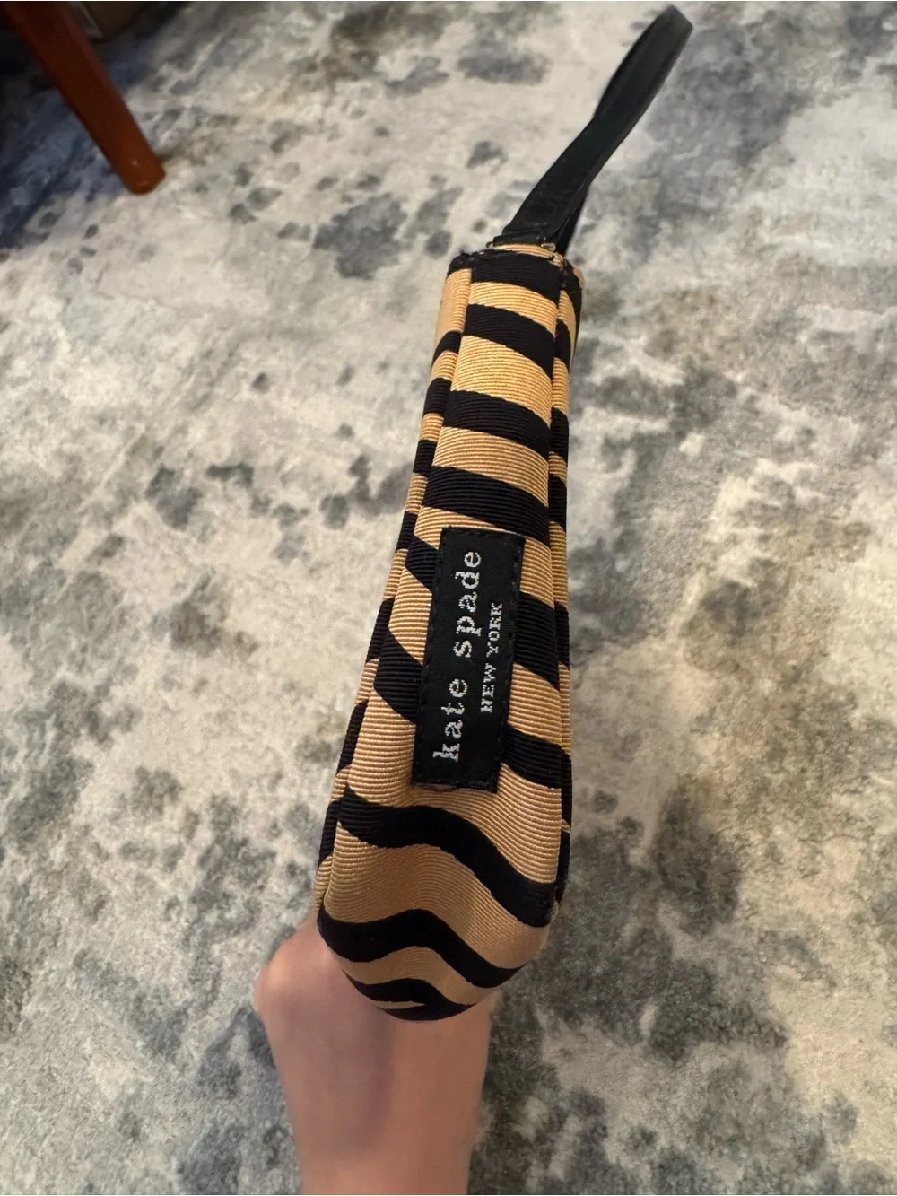 Kate Spade New York Zebra Print Baguette Shoulder Bag | USA Made | Y2K Vintage